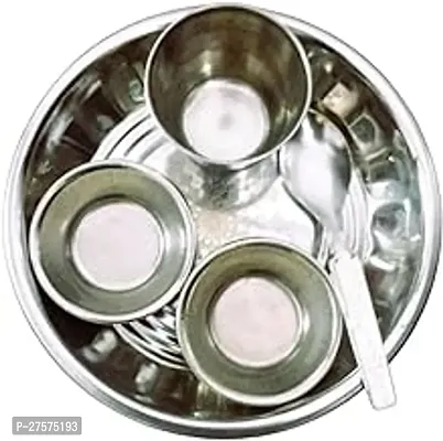 Small Size Laddu Gopal Bhog Thali Set Pooja Bhog Diwali Thali Kanchak Gift Navratra Gift Kids Food Thali Thali6 Inch Glass2 Inch Spoon4.5 Inch Katori1 Inch-thumb0