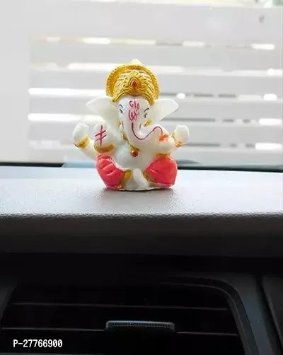 Marble Car Ganesha Idols for Dashboard