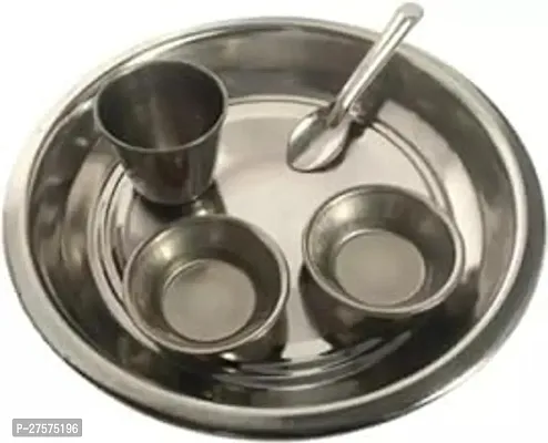 Pure Steel Special Puja Bhog Plate For Woships Steel Silver-thumb0