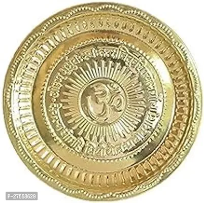 Puja Aarti Thali With Om Symbol And Gayatri Mantra Plate Home Decoration Mandir Temple Accessory Spiritual Gifts-thumb0