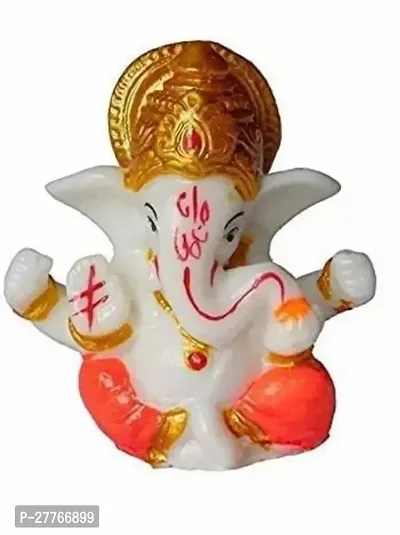 Ganesh Idol for Car Dashboard  Beatiful Ganapati Idol for Home Decor Office Desk Diwali Gifts Polyresin Figurine-thumb0