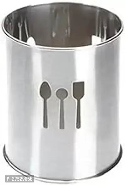 Spoon Stand Stainless Steel Cutlery Holder , Pen Brush Stand Kitchen Spoon, Dining Table,Cutlery With Stand,Multi Purpose -Stainless Steel