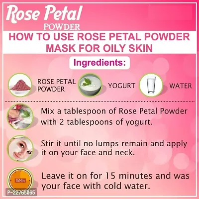 Keshvenna Naturals 100% Natural dry rose petals powder/Rose Powder/rose face pack/natural face wash (50 gm)-thumb4