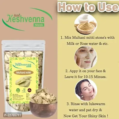 Keshvenna natural 100% Natural Multani Mitti ston (fuller earth) for Face Pack | Fuller's Earth, Bentonite Clay 400gm-thumb4