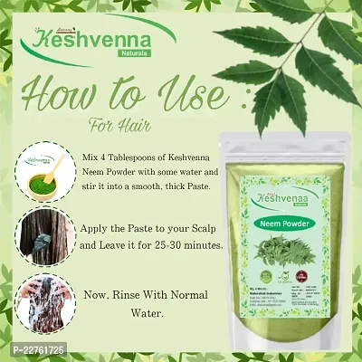 Keshvenna Naturals 100% Natural dry neem leaves powder/neem Powder/(Azadirachta indica)/neem face pack??(200 g)-thumb5