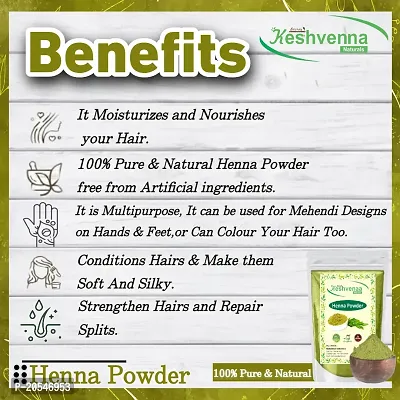 keshvenna natural organic henna (sojat mehandi) powder (cloth filtered) for natural hair (dye) color-100gm-thumb4