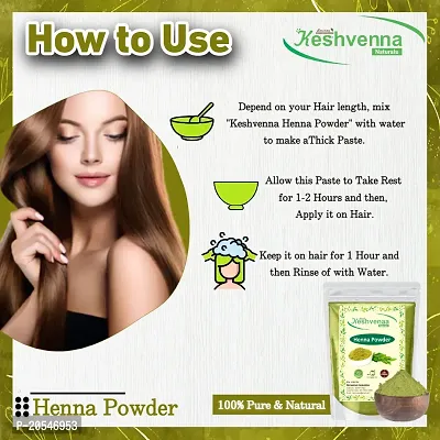 keshvenna natural organic henna (sojat mehandi) powder (cloth filtered) for natural hair (dye) color-100gm-thumb2