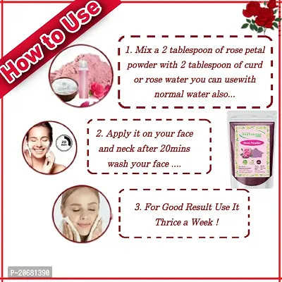 Keshvenna Naturals 100% Natural dry rose petals powder/Rose Powder/rose face pack/ natural face wash (100 gm)-thumb5
