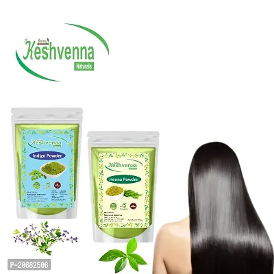 Keshvenna Naturals 100% Pure and Natural Henna Powder and Indigo Powder for  black Hair combo/ /Natural Hair Dye/Hair Color(50 gm Henna + 50gm Indigo =100gm-thumb3