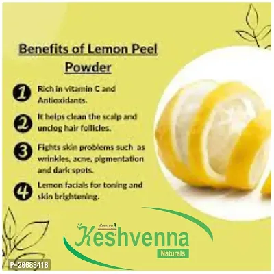 Keshvenna Natural Lemon Fruit Peel Powder | Citrus limonum - For Hair,face Skin Care -100gm-thumb2