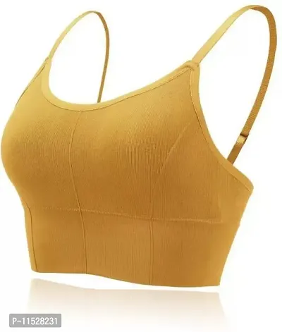 Stylish Yellow Cotton Blend Solid Bras For Women-thumb0