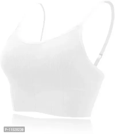 Stylish White Cotton Blend Solid Bras For Women