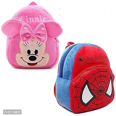 School Bag for Boys  Girls Combo Pack School Bag  Spiderman  Minnie Pink
