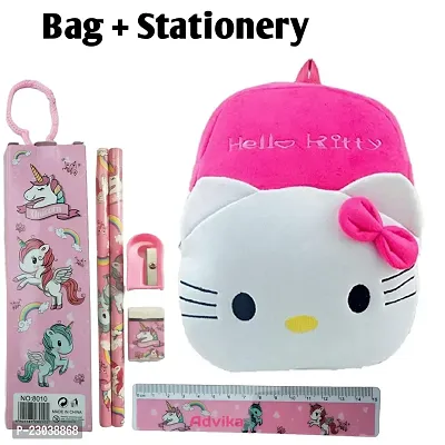 Hello Kitty Pink   School Bags for Kids Boys and Girls- Decent school bag for girls and boys Printed Pre-School For (LKG/UKG/1st std) Child School Bag-thumb0