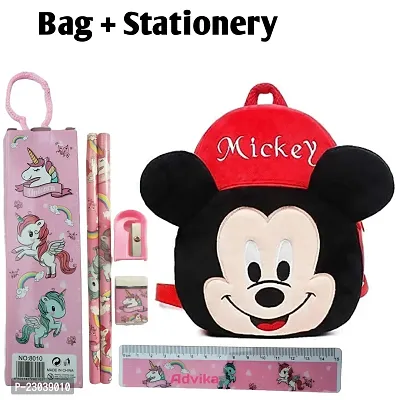 Mickey   School Bags for Kids Boys and Girls- Decent school bag for girls and boys Printed Pre-School For (LKG/UKG/1st std) Child School Bag-thumb0