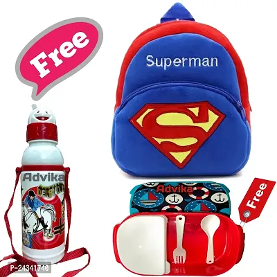 Classy Printed School Bags for Kids with Water Bottle and Lunch Box-thumb0