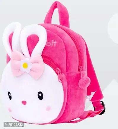 Kids Soft Animal Cartoon Velvet Plush School Bag Water Bottle/Thurmas for Kids,Children,Nursery  Plush Bag Pink Color School Bag-thumb3