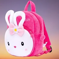 Kids Soft Animal Cartoon Velvet Plush School Bag Water Bottle/Thurmas for Kids,Children,Nursery  Plush Bag Pink Color School Bag-thumb3