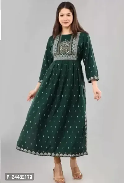 Women Embroidered Viscose Rayon Straight Kurta-thumb0