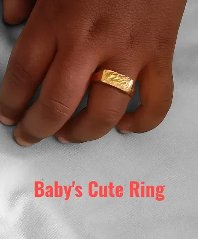 Beautiful Cute Babys Kids Papas Gold Plated Ring