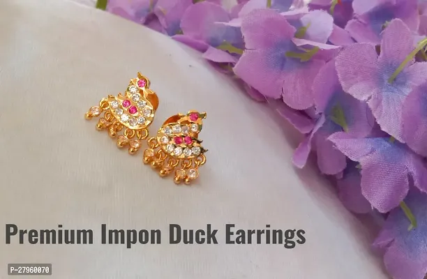 Stylish Cute Duck Alloy Earrings For Woman-thumb0
