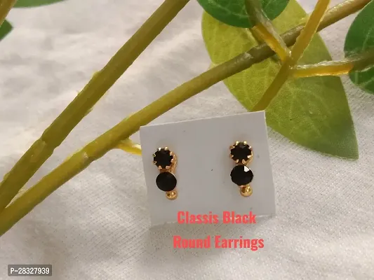 Black Heart Diamond S Tone Trendy Side Earrings