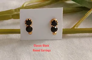 Black Heart Diamond S Tone Trendy Side Earrings-thumb1