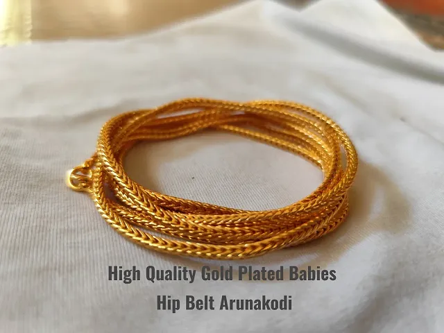 Premium Quality Infants Kids Babies Waist Belt Hips belly Chain Traditional Gold Plated Hips Belt Band Arunakodi Araigan kodi