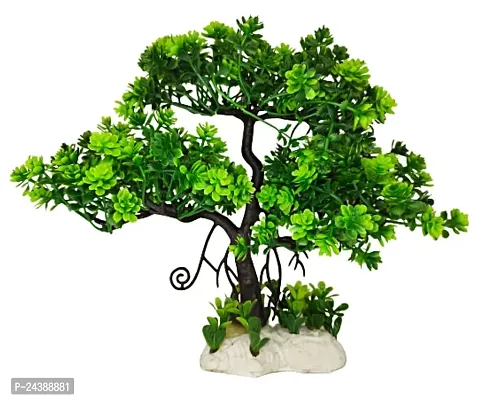 Aquarium Artificial Plastic Bonsai Plant Fish Tank Ornament Tree Decoration (Green)-thumb0