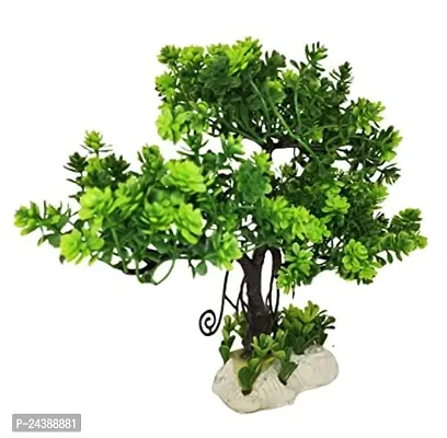 Aquarium Artificial Plastic Bonsai Plant Fish Tank Ornament Tree Decoration (Green)-thumb3