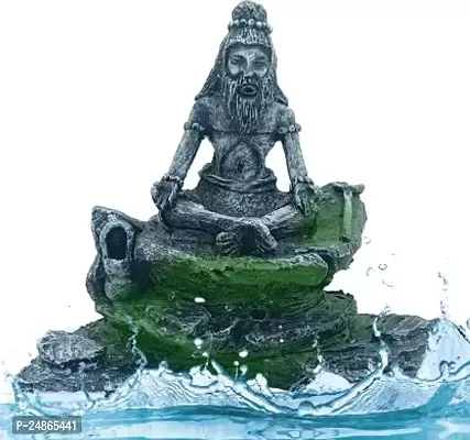 Gaurvi EnterprisesYogi Statue Ornament for Aquarium Fish Tank Decoration 16Cm River Rock  FOR  Aquarium tank-thumb0