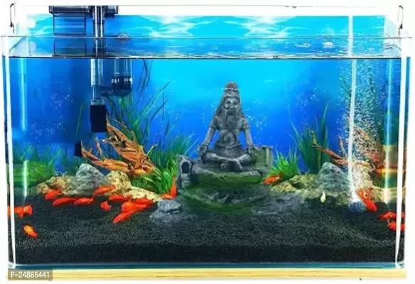 Gaurvi EnterprisesYogi Statue Ornament for Aquarium Fish Tank Decoration 16Cm River Rock  FOR  Aquarium tank-thumb3