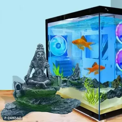 Gaurvi EnterprisesYogi Statue Ornament for Aquarium Fish Tank Decoration 16Cm River Rock  FOR  Aquarium tank-thumb5