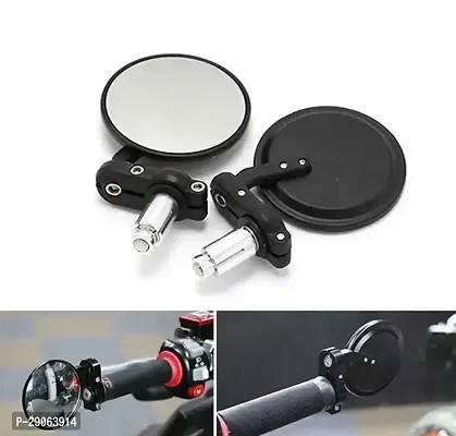 Universal Motorcycle Mirror Aluminum Black Handle Bar End Rearview Side Mirrors Motor Accessories Folding-thumb0