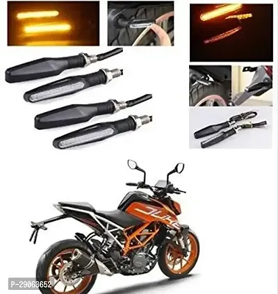 B Rider Bike KTM Style Sleek Amber High Glow and Power SMD LED Indicators for Pulsar RS200, YAMAHA SS 125 (Yellow) - Set of 4