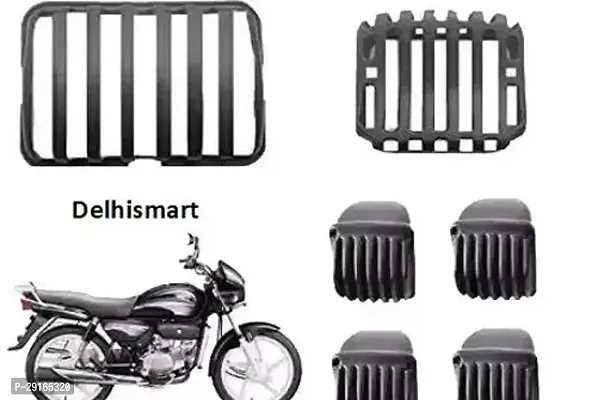 Delhismart Hero Splendor Pro Plus Full Kit Grill Complete Set Plastic PC 6 Bike Headlight Grill (Black)-thumb0