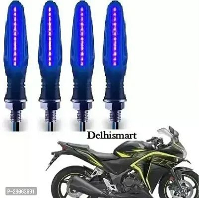 B Rider Rear LED Indicator Light for Hero, Honda, Bajaj, Royal Enfield, Suzuki, TVS, Yamaha, Mahindra, Bullet, Datsun, KTM, Kawasaki Universal For Bike (Blue)-thumb0
