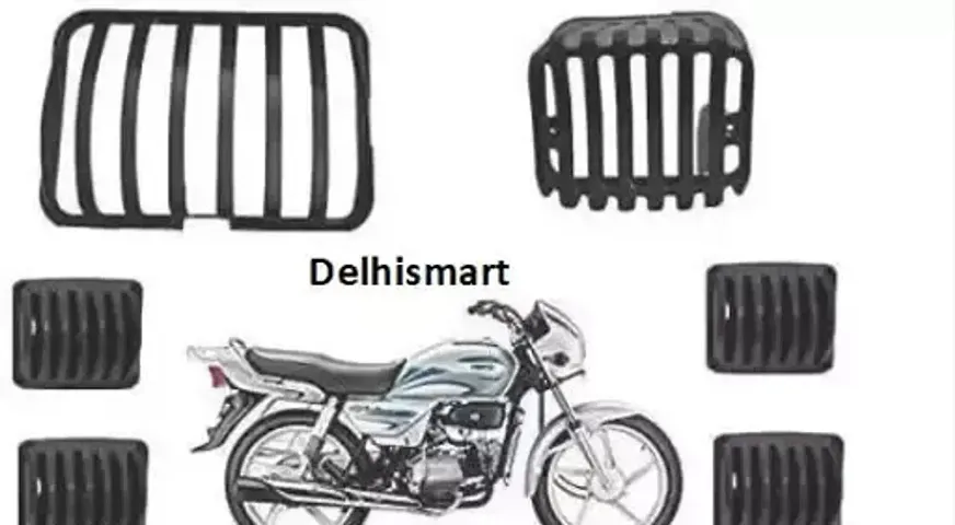 Delhismart SPLENDOR BIKE INDICATOR,HEADLIGHT GRILL (FULL KIT) Bike Headlight Grill (Black)