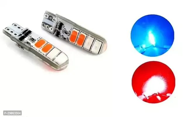 B Rider Set of 2 T10 LED Parking Super Bright Interior Pilot License Plate Dome Indicator Lamp Bulb for Car Bike and Motorcycle (Red, Blue, 1W)