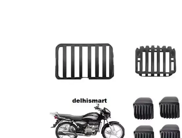 Delhismart Plastic Combo Headlight Grill indicator Grill Tail Light Grill For Hero Hf Deluxe (Bike Headlight Grill Covers) Bike Headlight Gr NO PLATE FRONT and BACK COVER FREE FREE