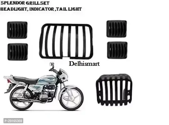 Delhismart plendor Bike Headlight Grill (Black)-thumb0