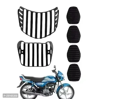 Delhismart Complete Plastic Grill Set of Headlight, Indicator and Taillight for HF Deluxe BS6 (Black, Set of 6) Bike Headlight Grill (Black)-thumb0