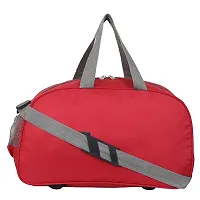 Perfect Star 40 Liter Waterproof Polyester Small Duffle Bag Ultra Light Travel Duffel Bag for Men  Women (Red-Grey)-thumb2