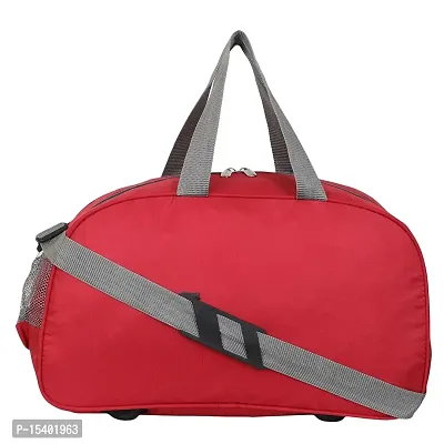 Perfect Star 40 Liter Waterproof Polyester Small Duffle Bag Ultra Light Travel Duffel Bag for Men  Women (Red-Grey)-thumb3