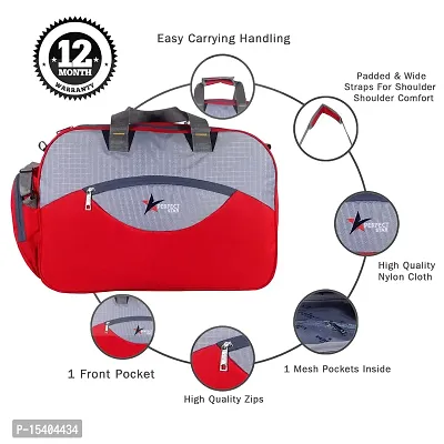 Perfectstar 60 Liter Duffle Bag | Luggage Bag | Trevaling Bag | Treval dufflebag with 2 Wheel (REDGrey)-thumb3
