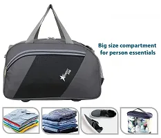 Perfect Star 40 Liter Waterproof Polyester Small Duffle Bag Ultra Light Travel Duffel Bag for Men  Women (Grey-Black)-thumb3