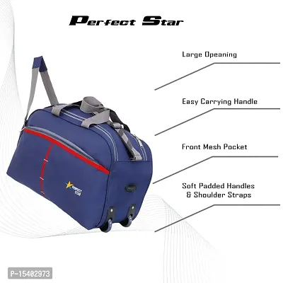 perfect star Duffle Bag for Travel Whith Wheel Shoulder Duffle Size 65 Litre Extra Large Men and Women Polyester with Tommy Hilfiger-thumb5
