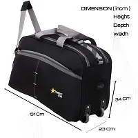 Perfect Star Sise Large 75 Liter Travel with 2 Wheels Duffle Bags for Travel Duffle with Trolly Luggage Bag Polyester (Black Grey)-thumb2