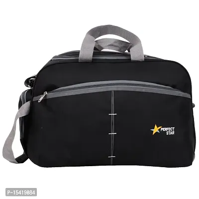 Perfect Star Sise Large 75 Liter Travel with 2 Wheels Duffle Bags for Travel Duffle with Trolly Luggage Bag Polyester (Black Grey)-thumb4