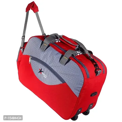 Perfectstar 60 Liter Duffle Bag | Luggage Bag | Trevaling Bag | Treval dufflebag with 2 Wheel (REDGrey)-thumb0